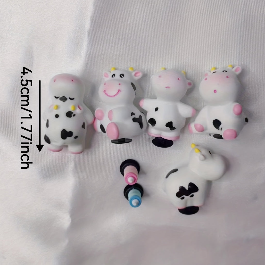 7pcs 3D Cow Mini Bottle Charms For Clogs DIY Shoe Decor