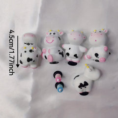 7pcs 3D Cow Mini Bottle Charms For Clogs DIY Shoe Decor