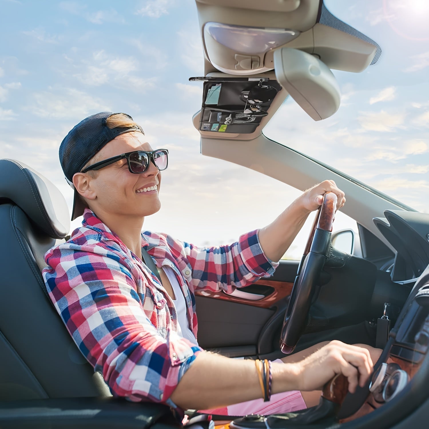 Sun Visor Clip Phone Holder & Storage Bag - Upgrade Your Car!