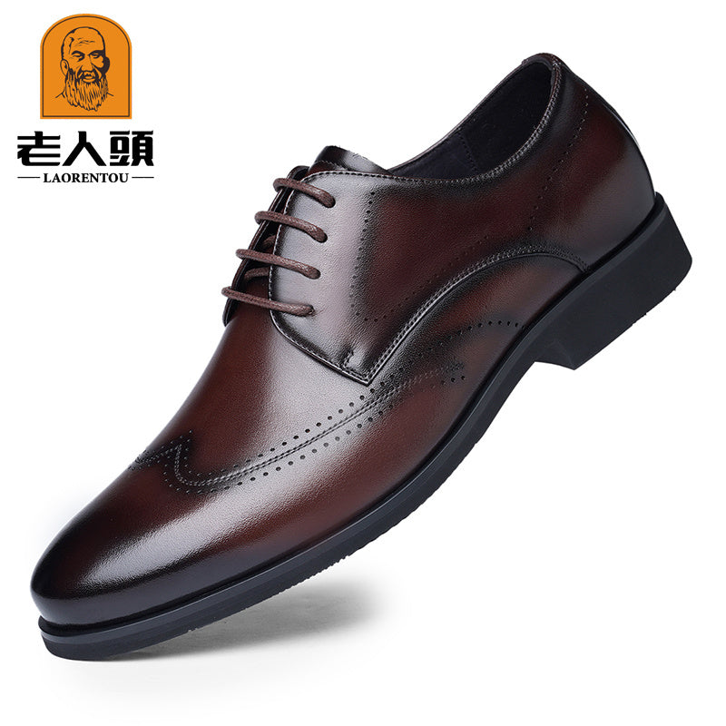 LAORENTOU Men's Wing Tip Leather Dress Shoes Oxford Shoes