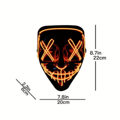 Men's Light Up Mask Led Light Up Cyberpunk Mask Halloween Dress Up Mask