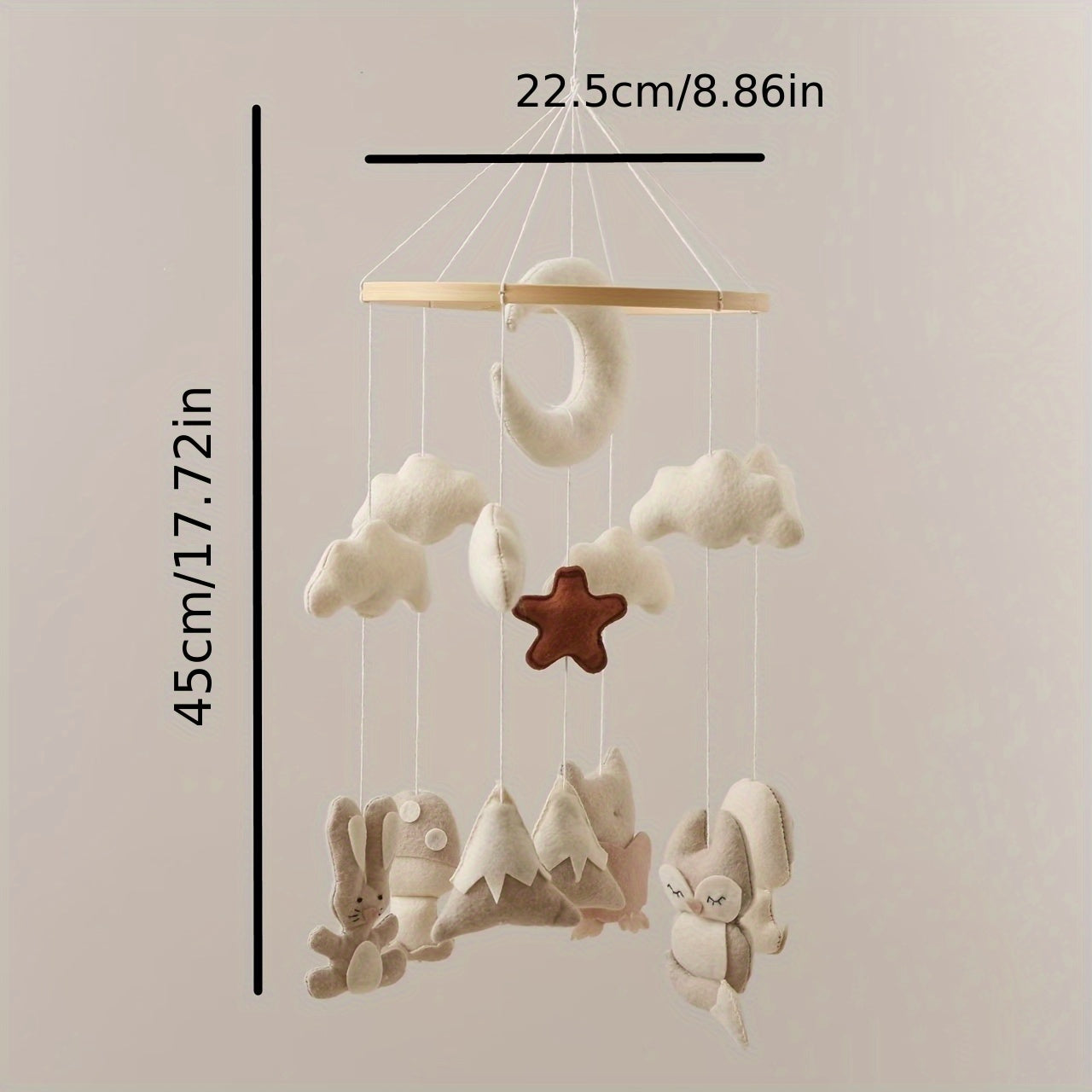 Felt Animal Baby Crib Mobile for Nursery Decor