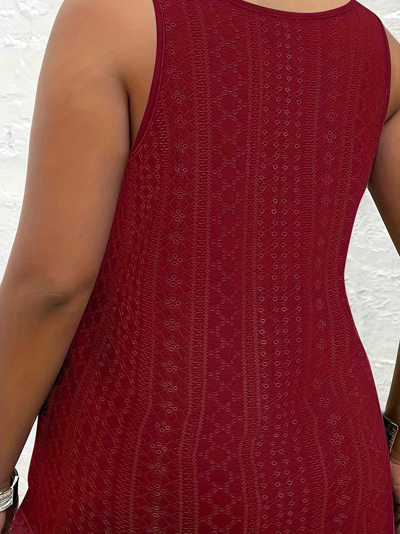  Embroidered Lace Trim Tank Top
