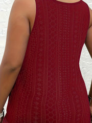  Embroidered Lace Trim Tank Top