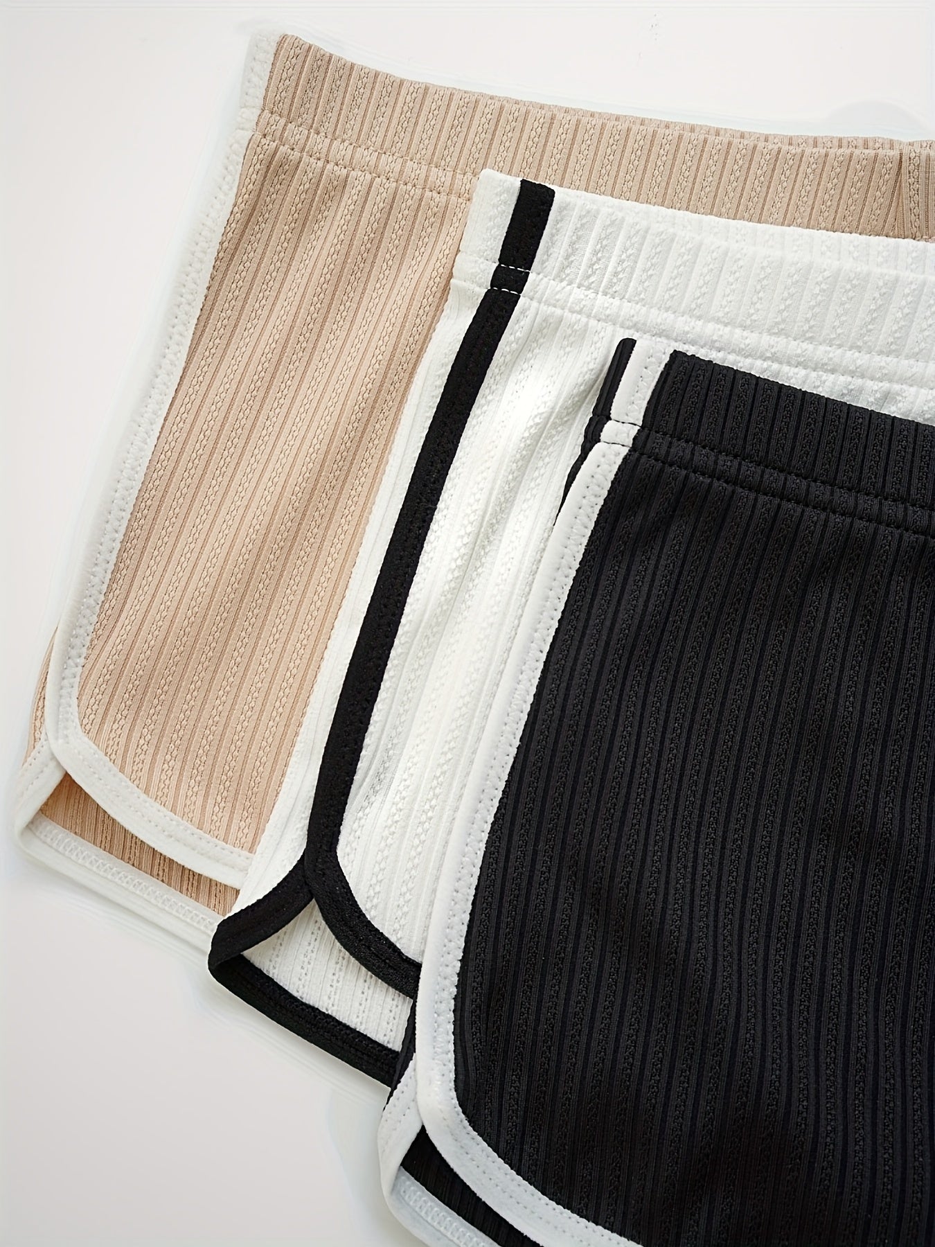 Colorblock Trim Lounge Bottoms Elastic Waistband Shorts Womens Loungewear