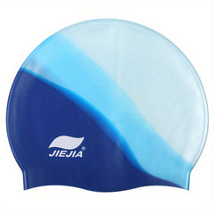Unisex Gradient Silicone Swimming Cap Ear Protection Durable Waterproof
