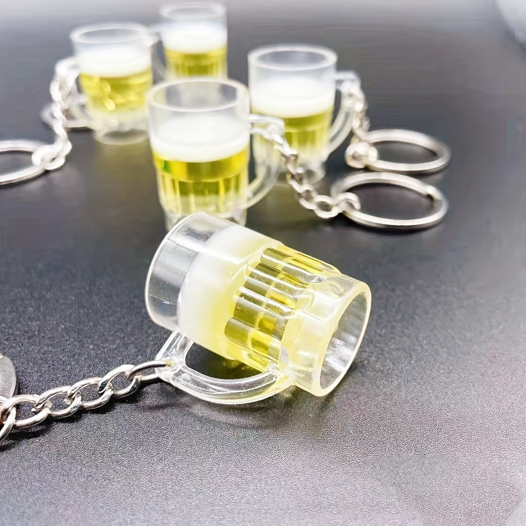 Draft Beer Cup Keychain Bag Hanging Decoration Pendant Gift