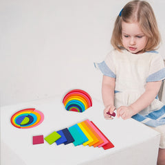 Rainbow Building Block Toy for Kids, Interactive Sensory Play Set