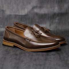 Men's Grey Tassel Loafers for Comfort