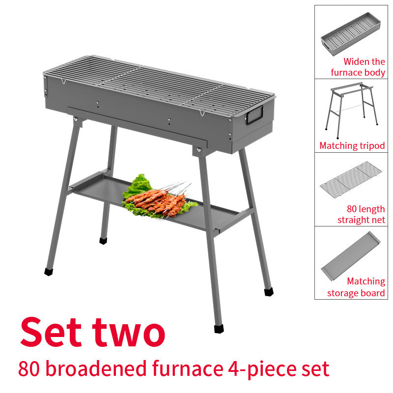 Portable Charcoal Grill with Storage Board for Camping, Hiking, Picnics