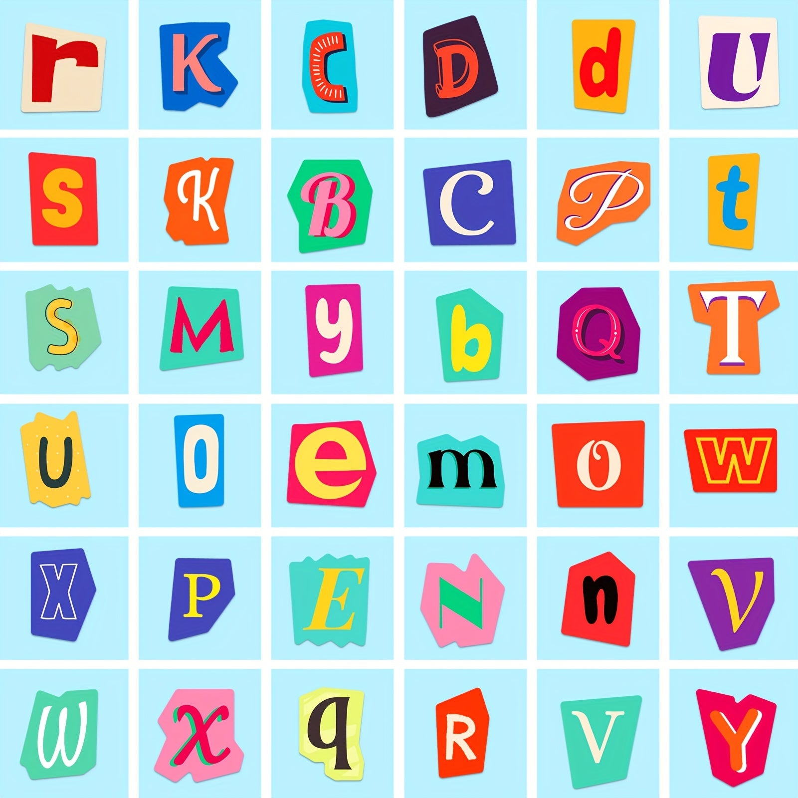 100pcs Educational Doodle Letter Number Stickers