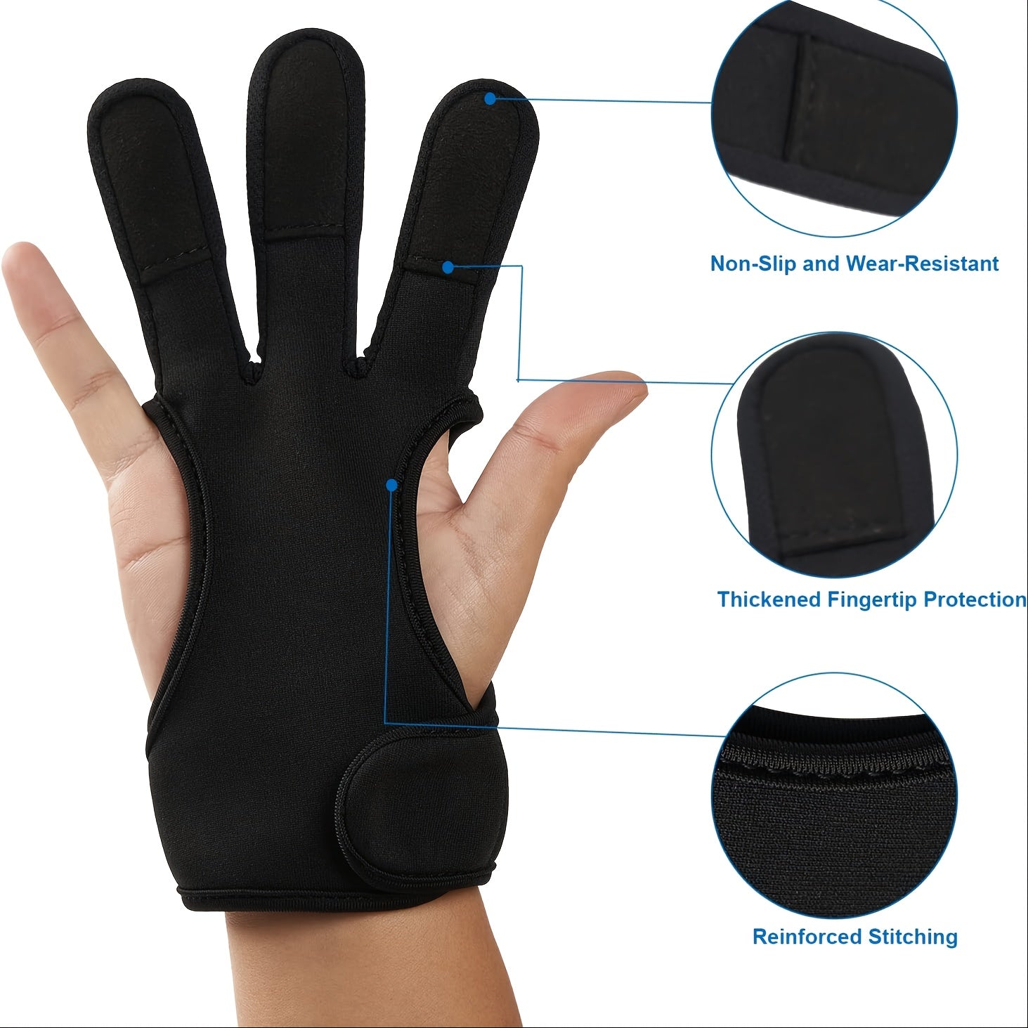 Adjustable Bow Arrow Finger Guard Archery Competition Glove