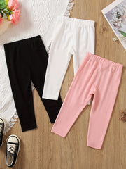 3pcs Girls Cat Print Leggings For Winter