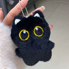 4pcs Cat Plush Toy Charms with Expressive Eyes