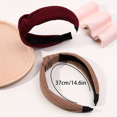 2pcs Cross Knotted Wide Fabric Headband for Women