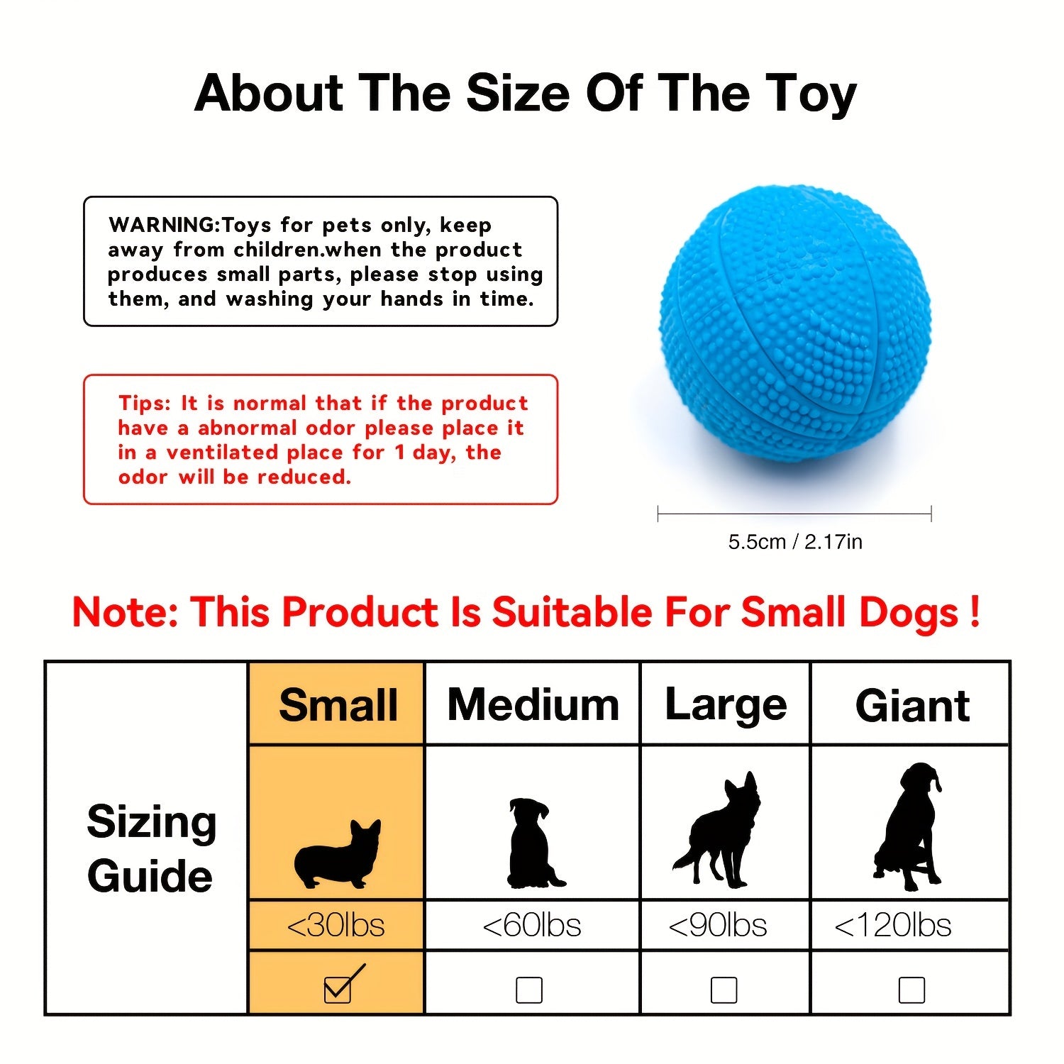 Squeaky Rubber Ball Dog Toy for All Sizes of Dogs