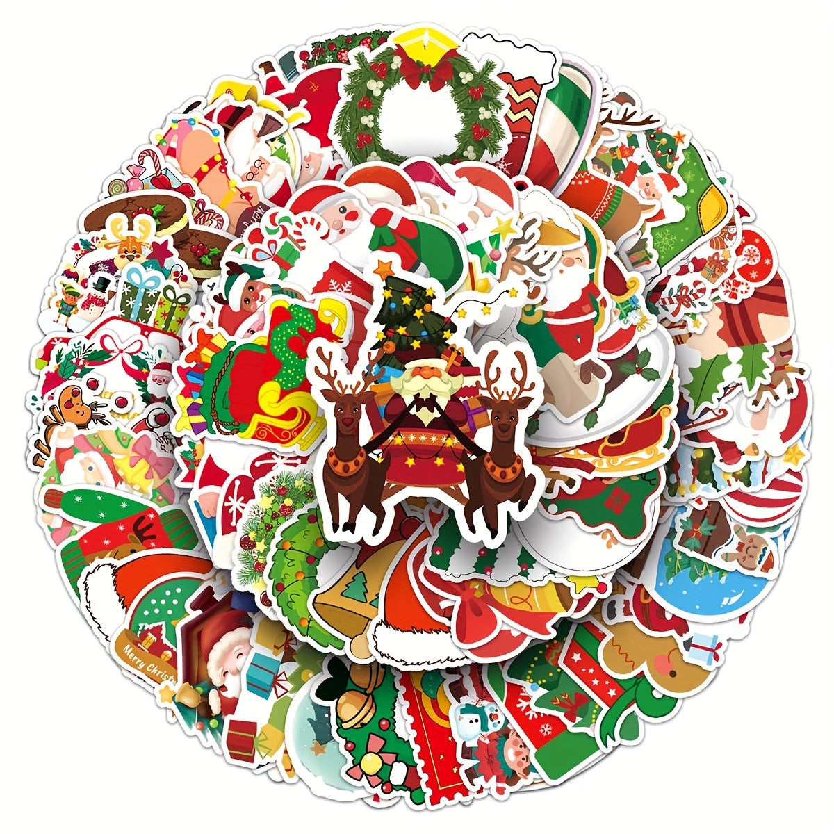 102pcs Christmas Cartoon Graffiti Stickers Diy Phone Case Car Skateboard Bike