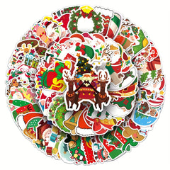 102pcs Christmas Cartoon Graffiti Stickers Diy Phone Case Car Skateboard Bike