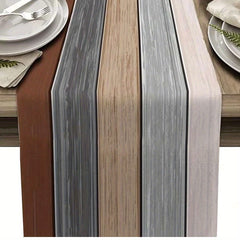 Farmhouse Linen Table Runner Rustic Barn Wood Ombre Kitchen Dining Decor