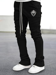 Heart Pattern Flared Trousers Men s Casual Street Style Joggers