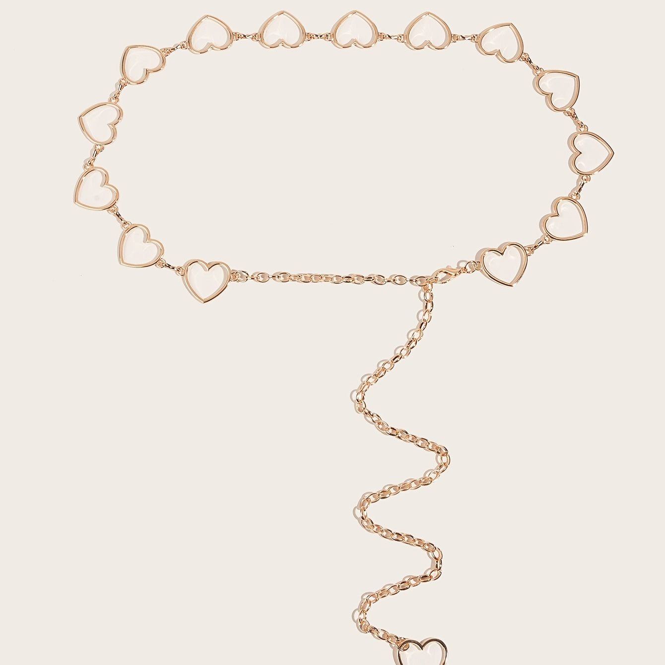Metal Heart Waist Chain Belts for Women Adjustable Body Waistband