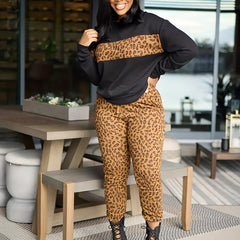  Leopard Print Top & Pants Set