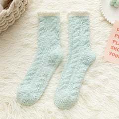 Fuzzy Floor Socks Warm Mid Tube Women's Stockings