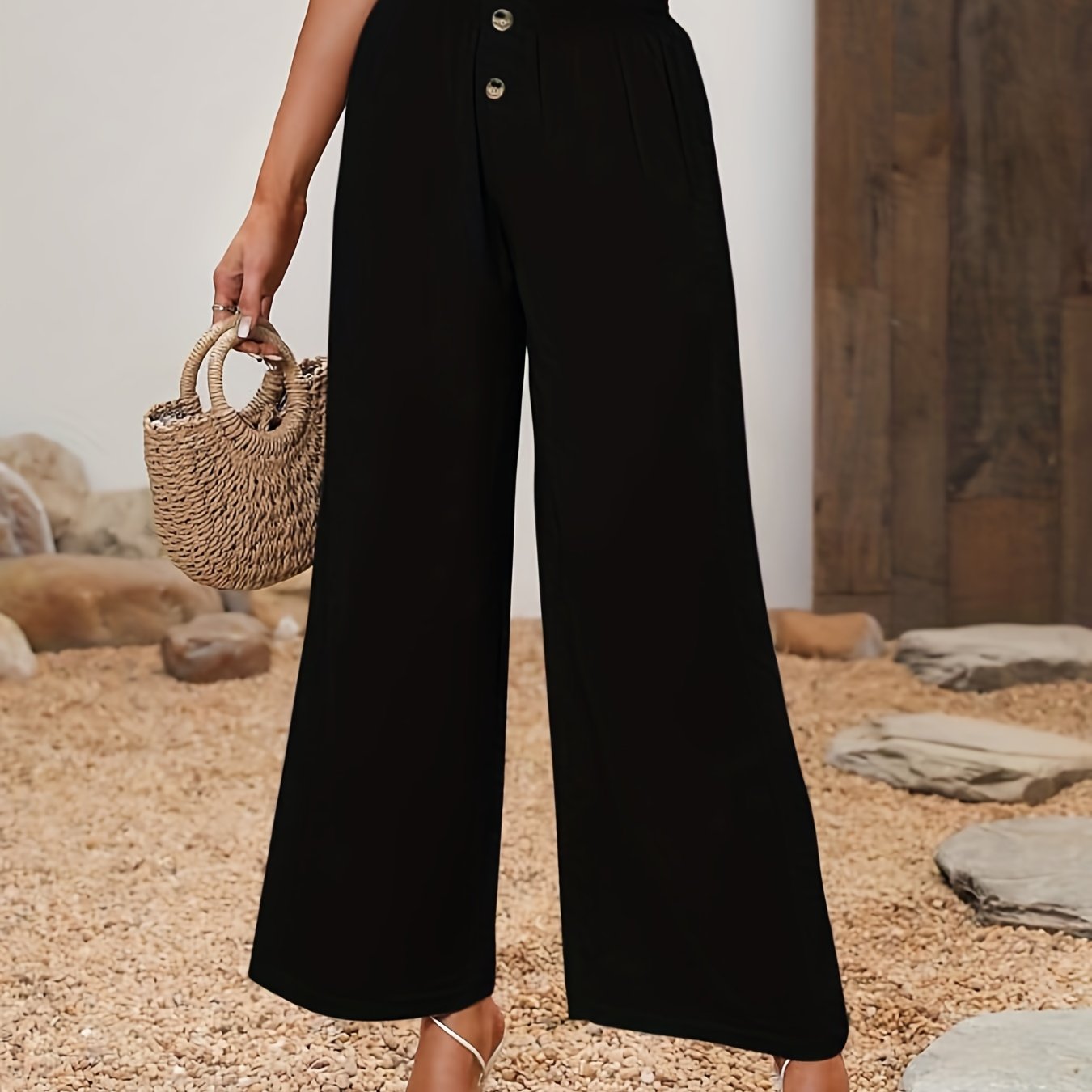 Women's Plus High Rise Wide Leg Trousers