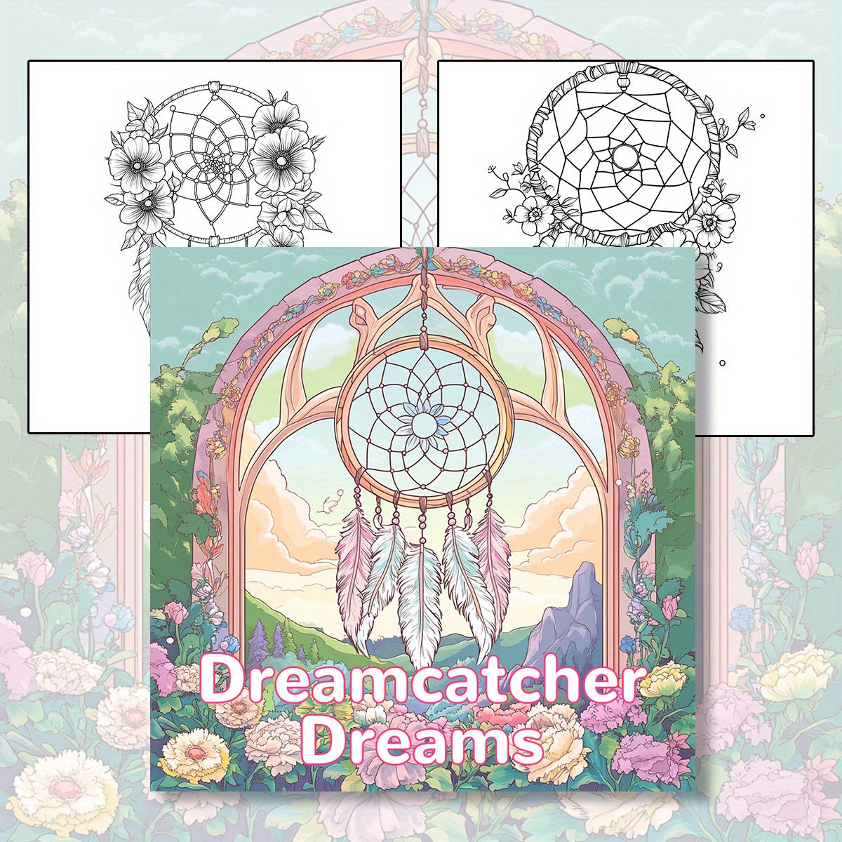 Dream Catcher Coloring Book 22 Pages Watercolor Paper Relaxation & Gifting