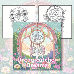 Dream Catcher Coloring Book 22 Pages Watercolor Paper Relaxation & Gifting