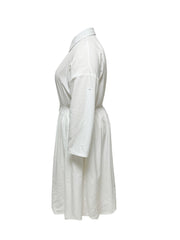  Long Sleeve Maxi Shirt Dress with Pockets