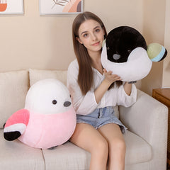 Creative Bird Plush Toy with Pink Accents
