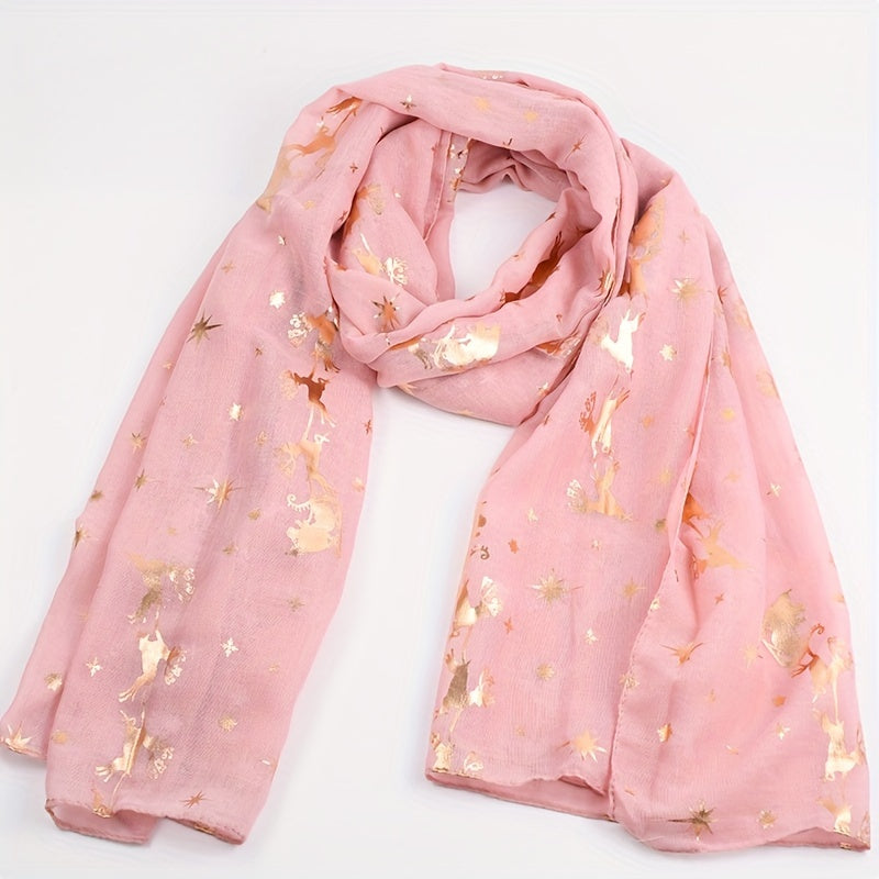 Pink Star Scarf Animals Shawl Windproof Sunproof Turban