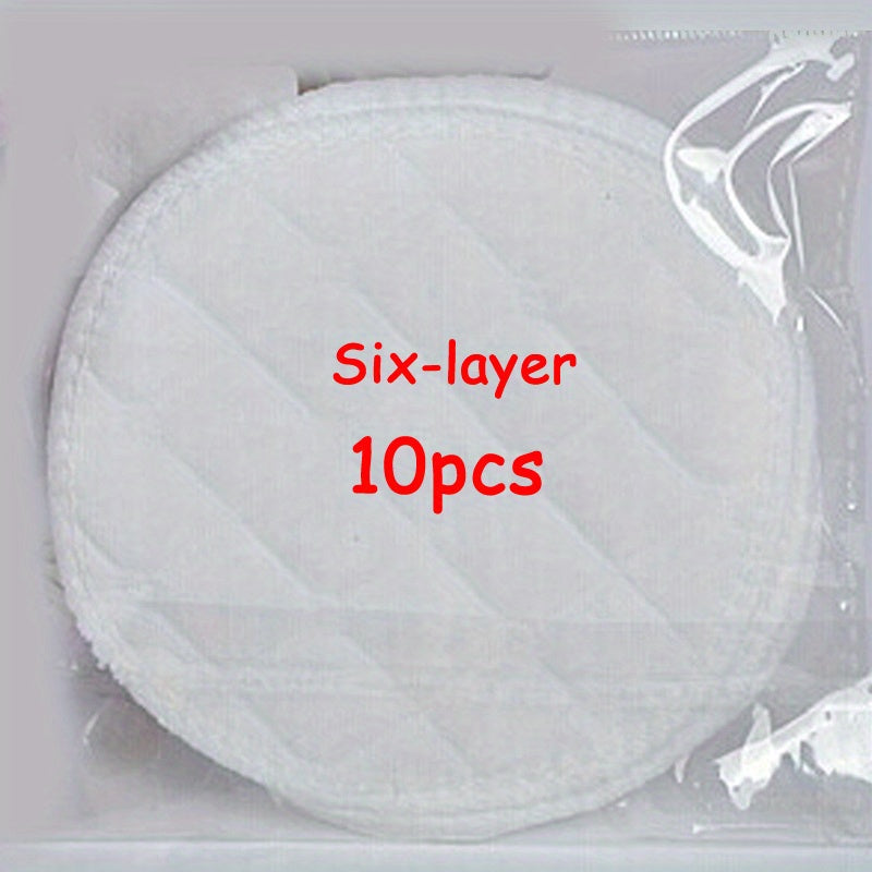 10pcs Washable Breast Pads, 3 & 6 Layers, Leakage Prevention