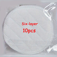 10pcs Washable Breast Pads, 3 & 6 Layers, Leakage Prevention