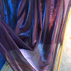 3yards Purple Neon Clothing Golden Wire Mesh Fabric