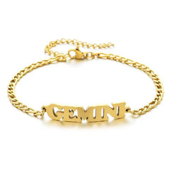 Stainless Steel Zodiac Letter Bracelet Gift