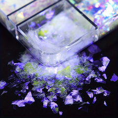 Mermaid Flake Nail Glitter Sequins Iridescent Ice Slag Nail Sticker