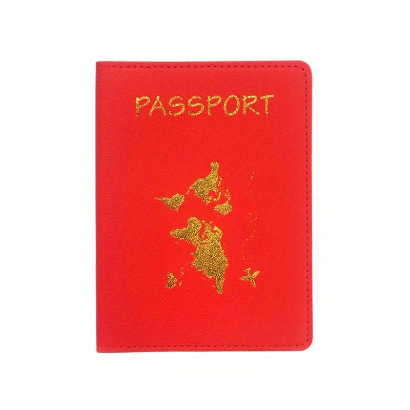 Map Pattern Passport Cover Holder Travel Case Unisex