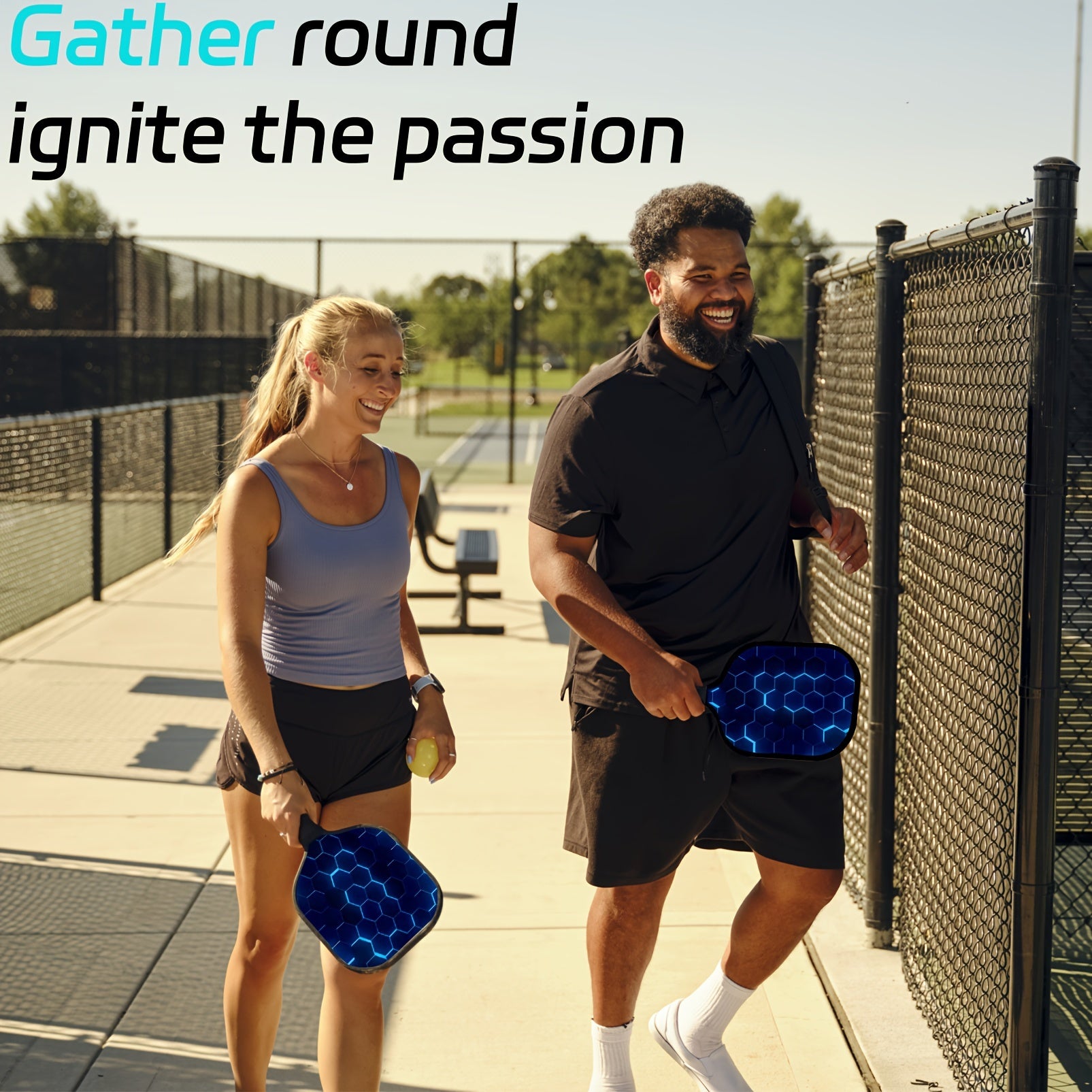 2pcs Carbon Fiberglass Pickleball Paddle Set with 4 Balls