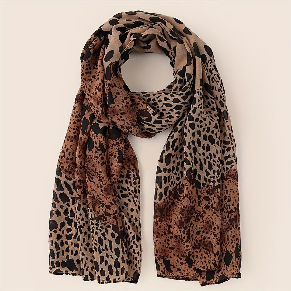 Leopard Print Scarf Breathable Casual Shawl Gauze Scarves Windproof