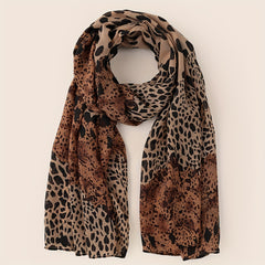 Leopard Print Scarf Breathable Casual Shawl Gauze Scarves Windproof