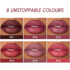 Matte Lipstick Lip Liner Set Nude Long Wear Waterproof Makeup