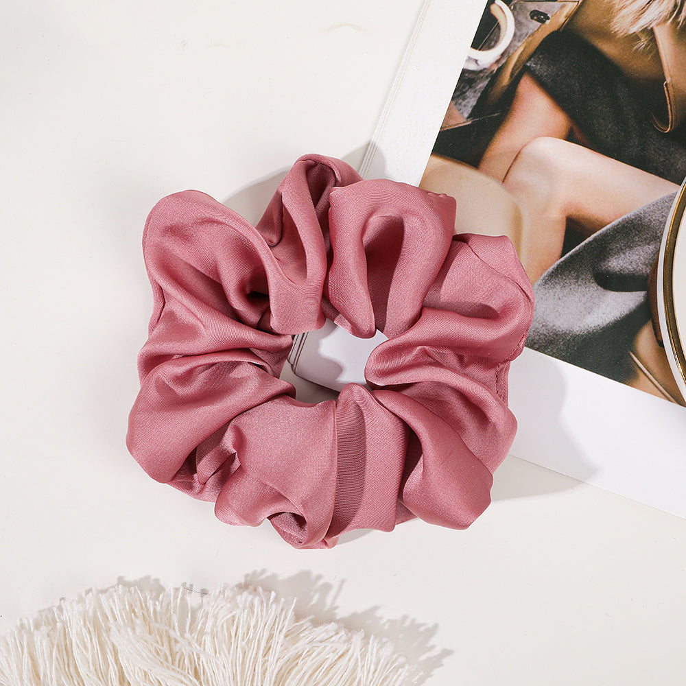 Solid Silk Scrunchie Chiffon Ponytail Holder
