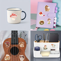 60pcs Mushroom Friends Graffiti Stickers DIY Waterproof Mobile Luggage Stickers