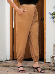  High Rise Tapered Leg Trousers With Pockets