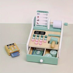 Wooden Toy Cash Register for Kids with Money Recognition and Arithmetic