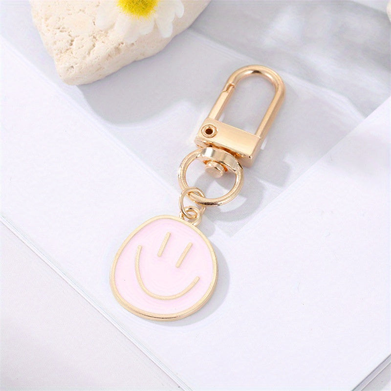 Cartoon Keychain Colorful Face Pendant Girl Heart Pendant