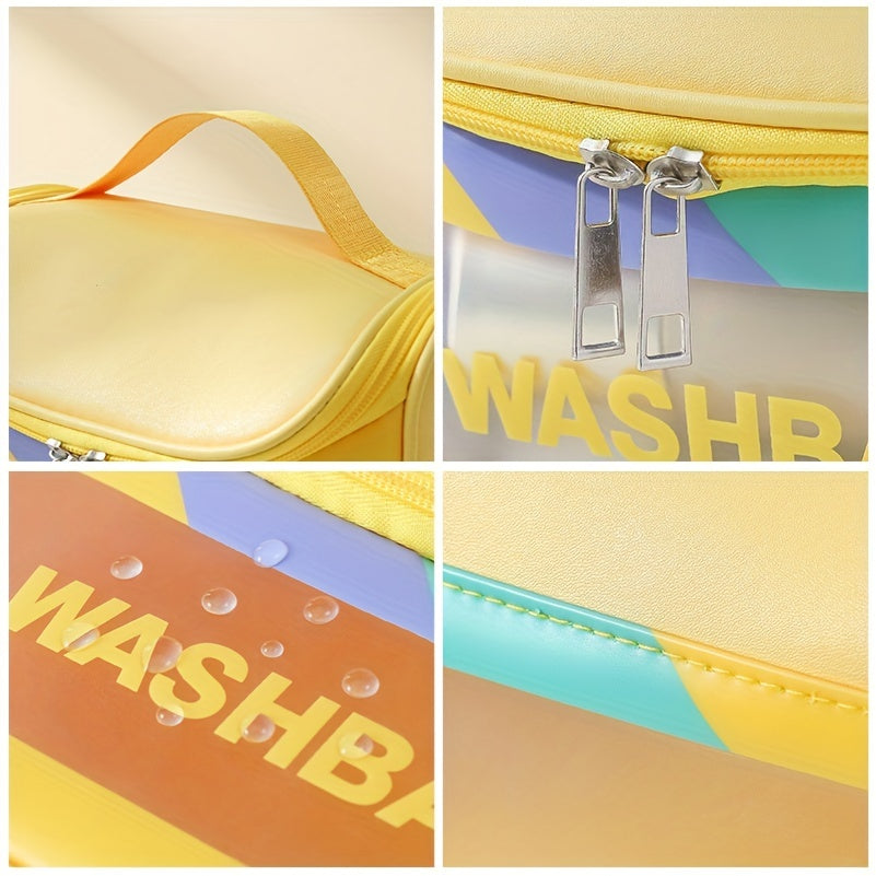 Clear Waterproof Cosmetic Bag PU Leather Makeup Organizer