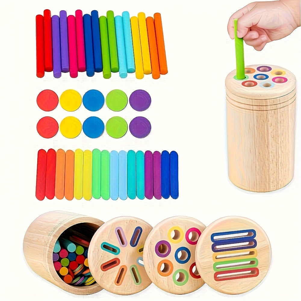 Wooden 3 in 1 Sorting Cup Game for Kids